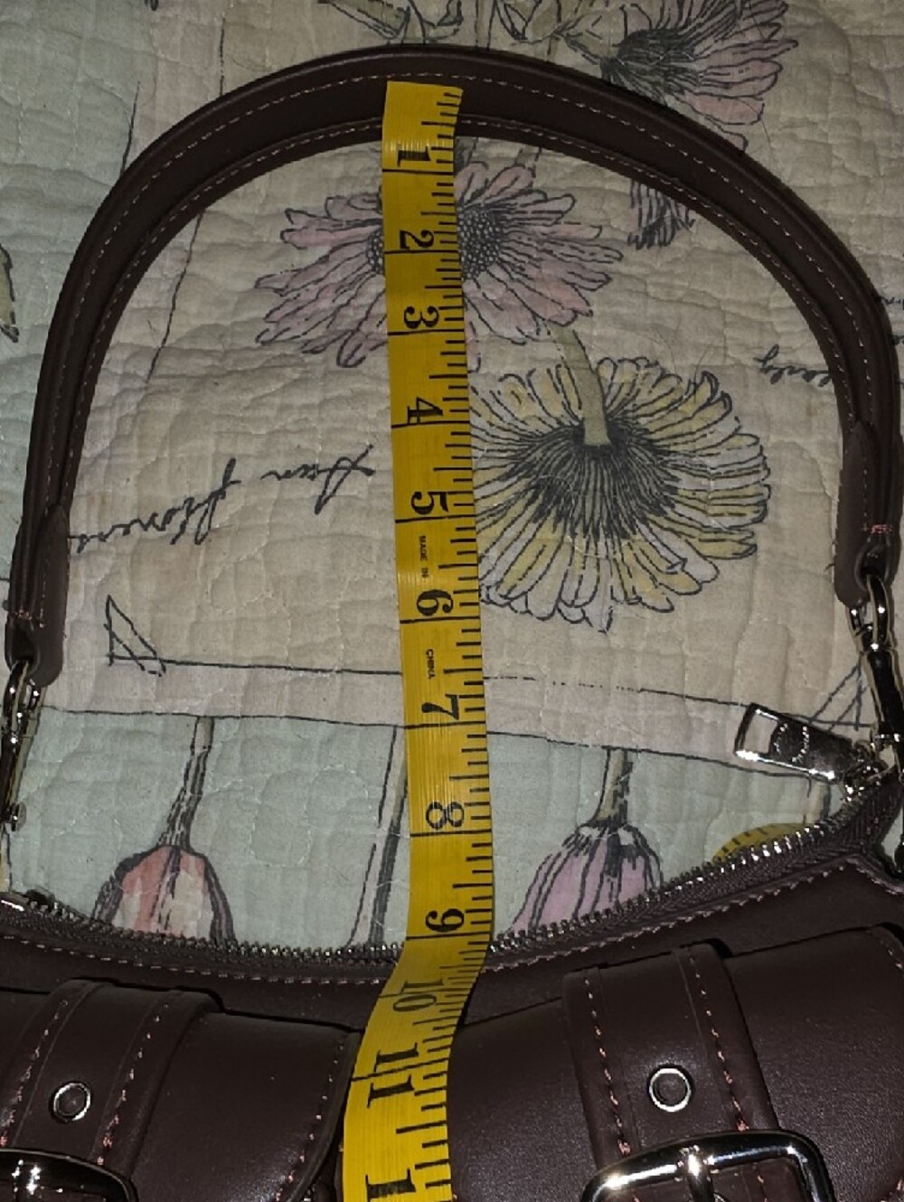 Coach Brown Signature Canvas Shoulder Bag with Buckle Pockets - Picture 7 of 8
